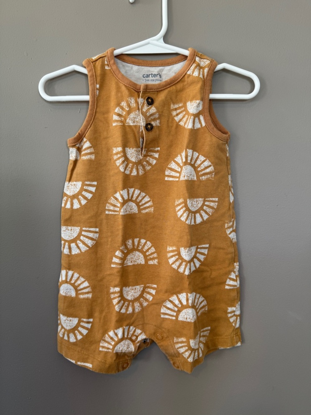 Carter's Mustard Sunburst Print Sleeveless Romper